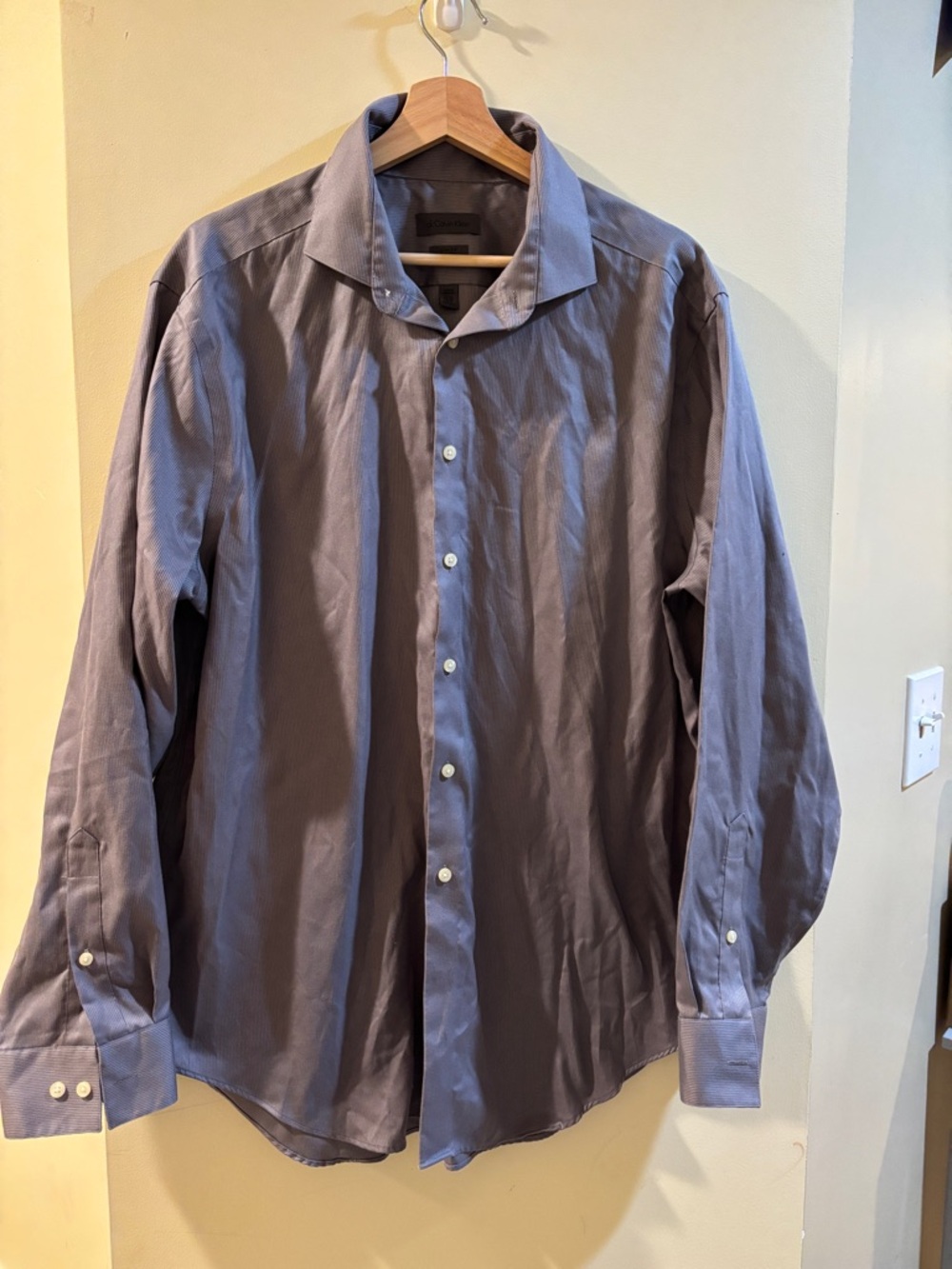 Men's Classic Button-Down Shirt in Slate Gray Longsleeve Slimfit 17.5-34-35‎